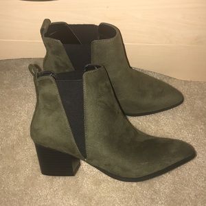 Faux suede booties